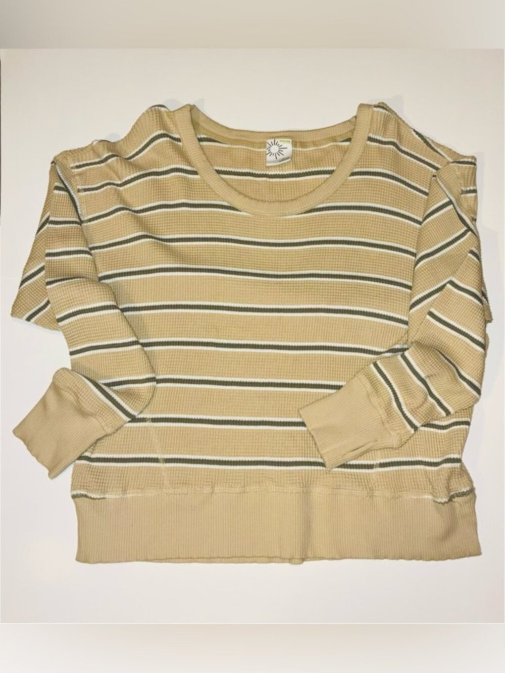 Aerie - Oversized Striped Waffle Top Sz Medium